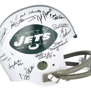 1969 New York Jets Super Bowl Champs Team Signed Authentic Game Helmet Steiner