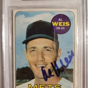 1969 TOPPS AL WEIS METS #269 AUTO SIGNED CARD BECKETT AUTHENTIC VINTAGE