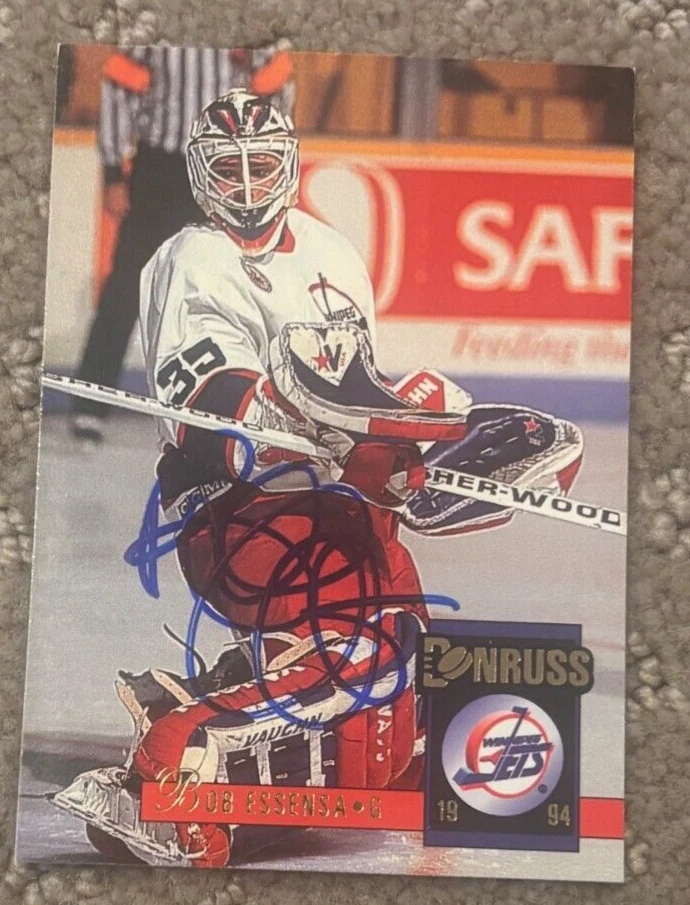 1993-94 Bob Essensa signed autographed card Donruss - Winnipeg Jets