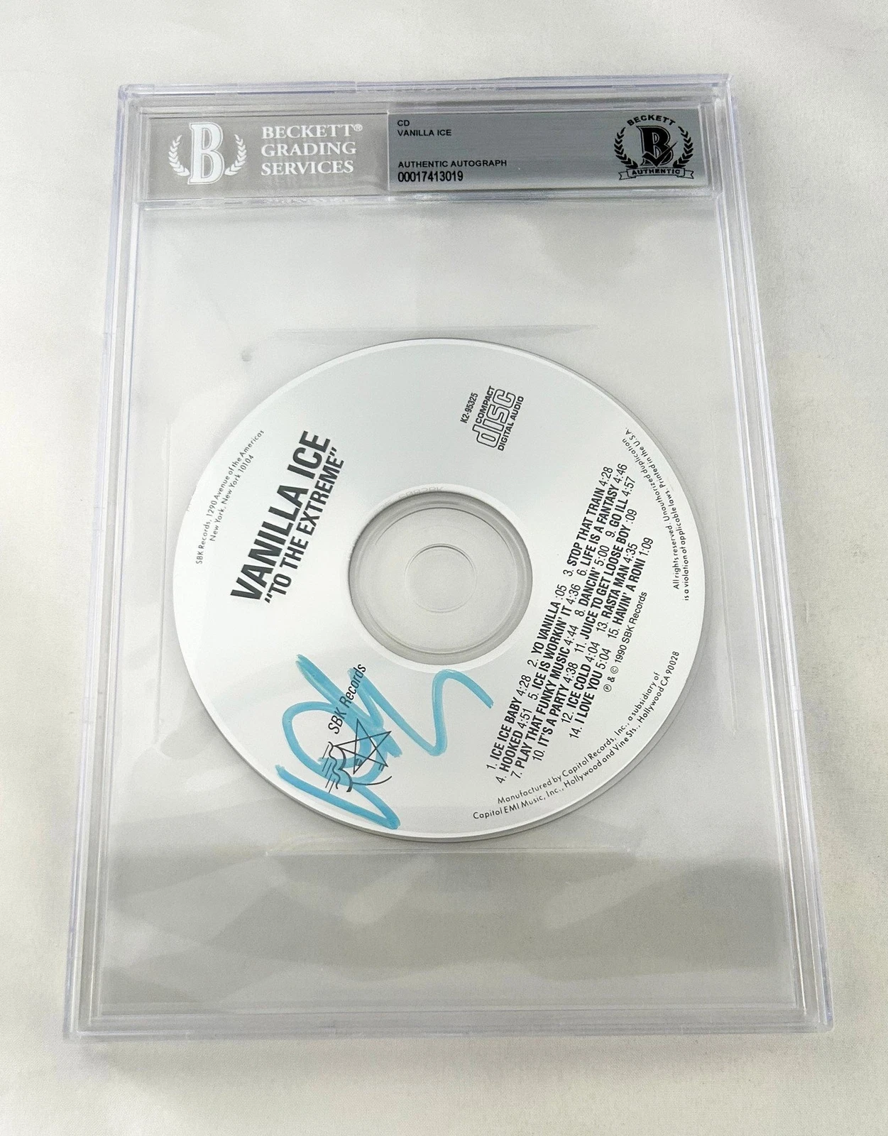 Vanilla Ice Signed CD To The Extreme Beckett BAS 1 COA