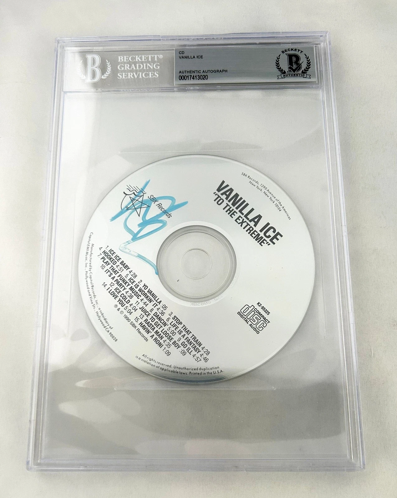 Vanilla Ice Signed CD To The Extreme Beckett BAS COA