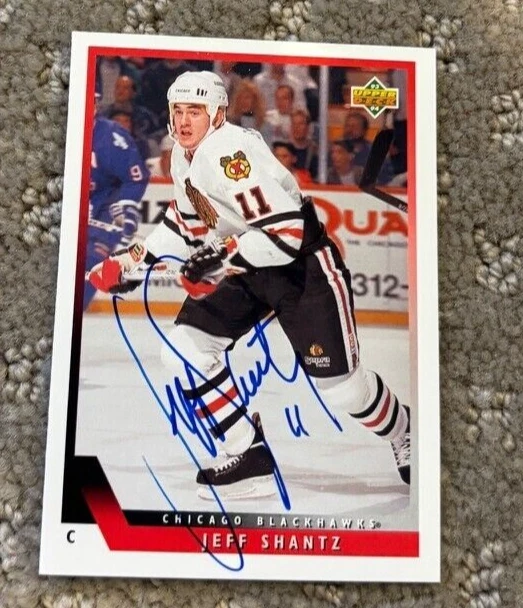 1993-94 Upper Deck Jeff Shantz signed autographed card Chicago Blackhawks #451