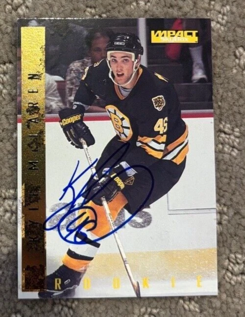 1995-96 SkyBox Impact Boston Bruins #189 Kyle McLaren signed autographed card