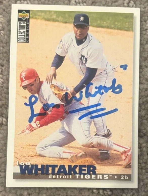 Lou Whitaker signed autographed 1995 Collector's Choice Card #475 Detroit Tigers