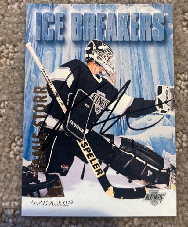 1994-95 PINNACLE JAMIE STORR LOS ANGELES KINGS signed autographed card