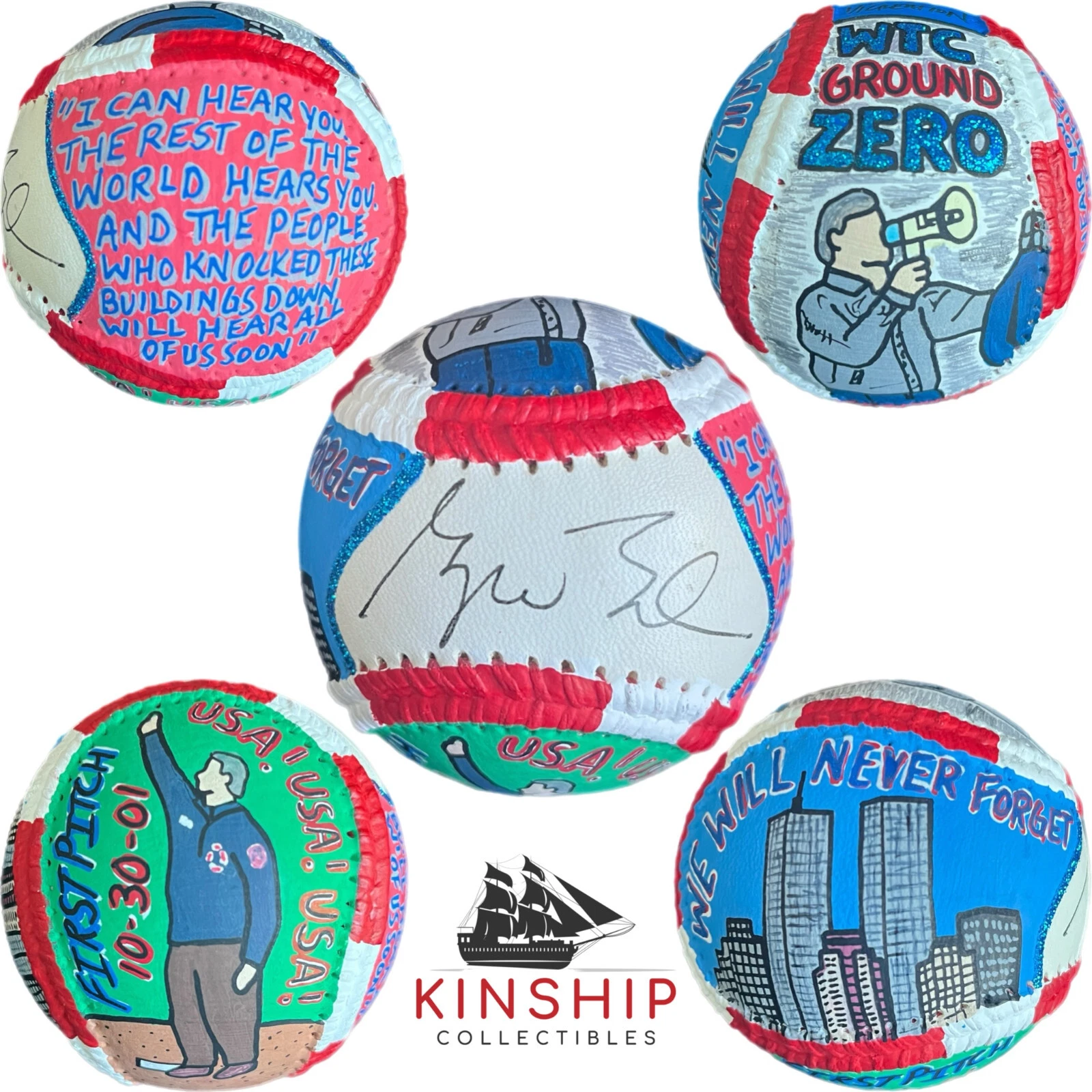 President George W Bush signed Baseball JSA COA Hand Painted Carter X Auto Y211