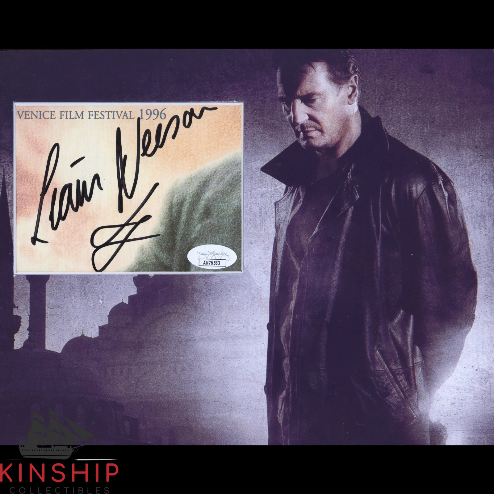 Liam Neeson signed Cut Matted Display JSA COA Taken Actor Star Wars Auto Z2016