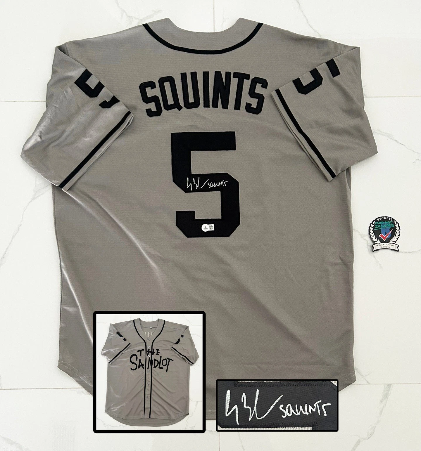 Chauncey Leopardi Signed Jersey Squints The Sandlot Beckett BAS COA