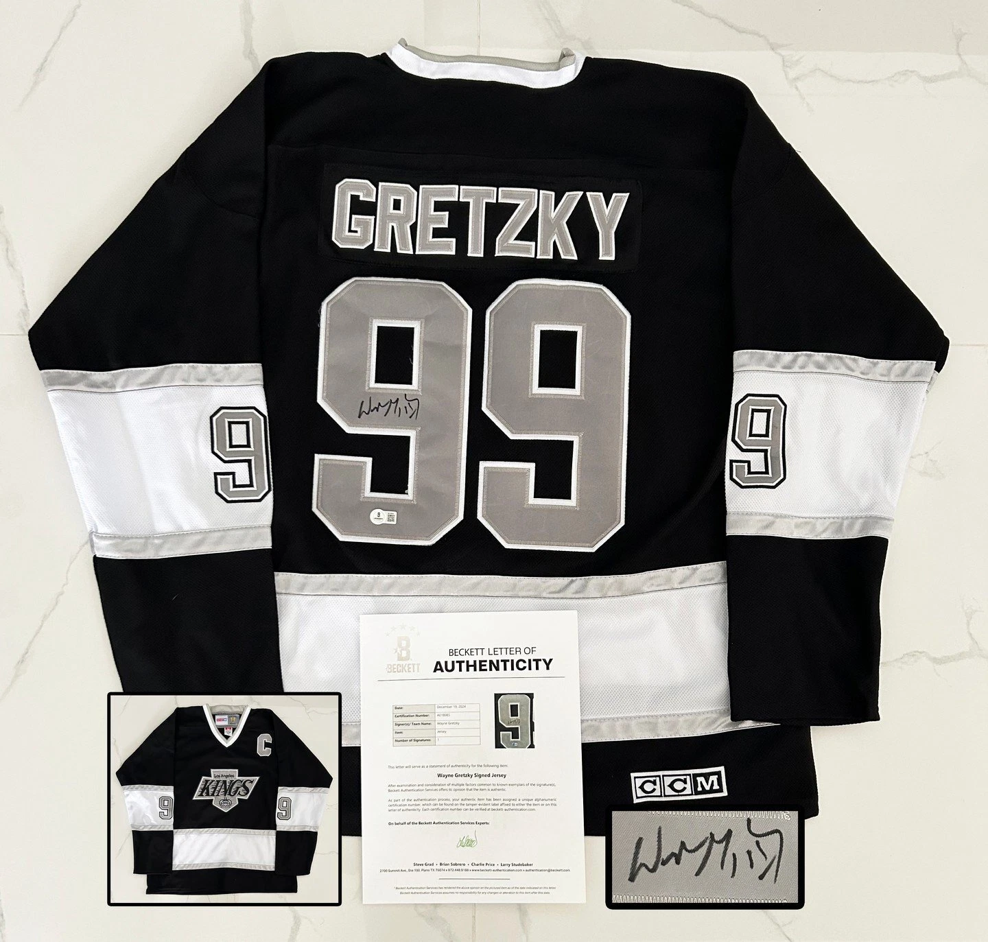 Wayne Gretzky Signed Jersey Los Angeles Kings Beckett BAS COA