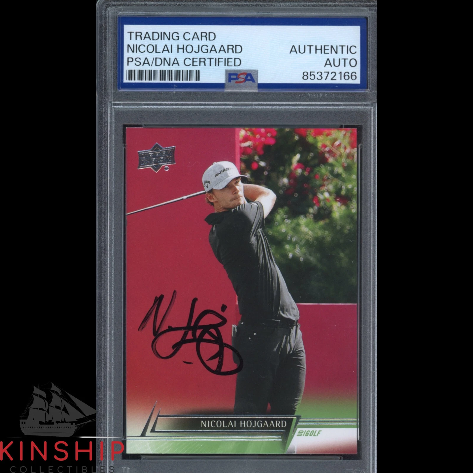 Nicolai Hojgaard signed 2024 Upper Deck Card PSA DNA Slabbed Golf Auto C3732