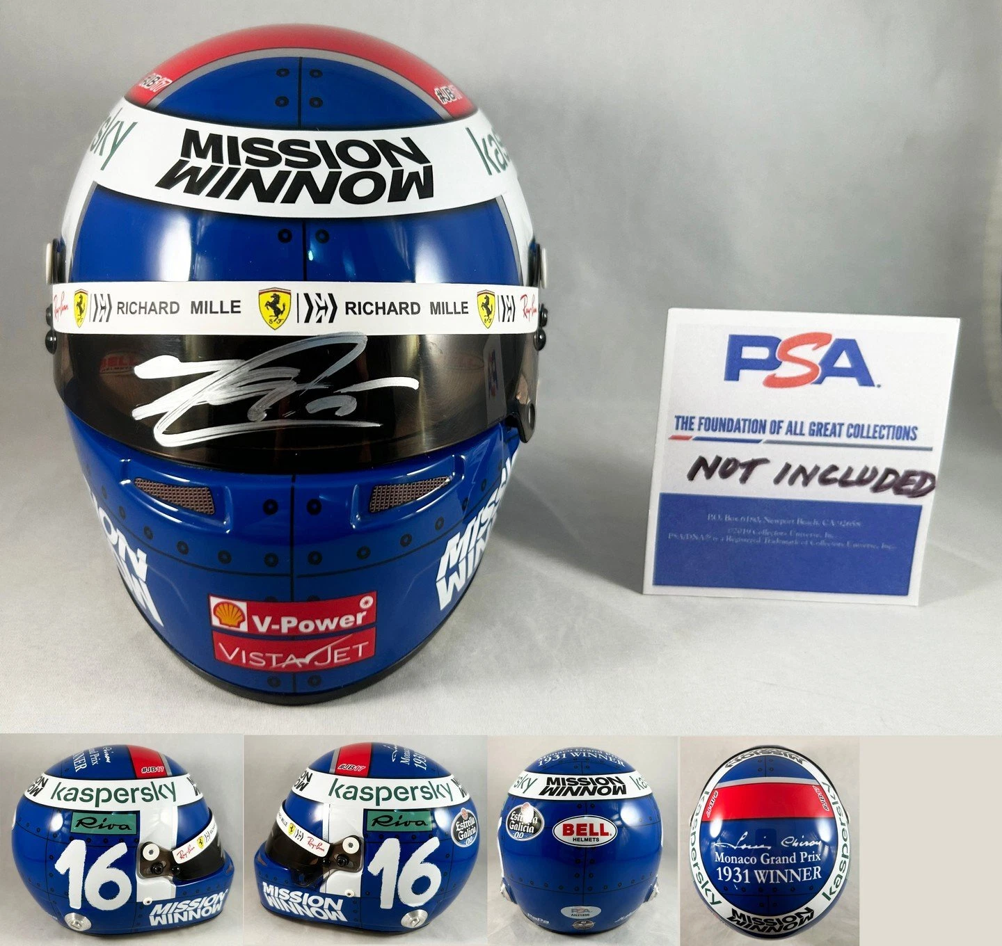 Charles Leclerc Signed Mini Helmet 1:2 2021 Monaco GP Limited Edtion Ferrari ...