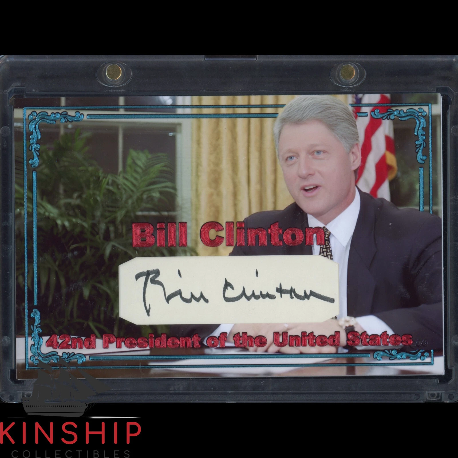 President Bill Clinton signed Cut Custom Card JSA COA Rare Bold Auto Z2029