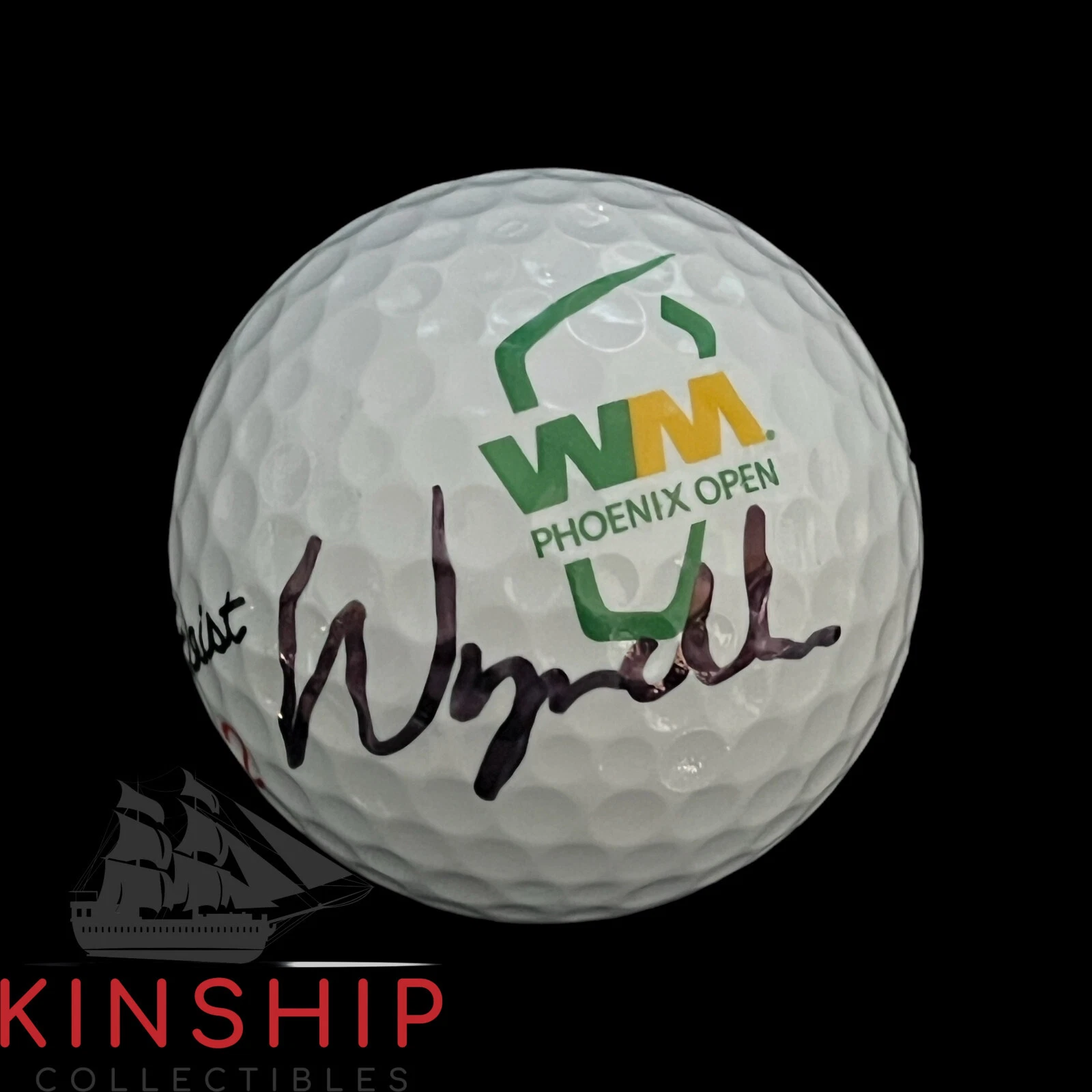 Wyndham Clark signed Waste Management Logo Golf Ball JSA COA PGA Auto A3649