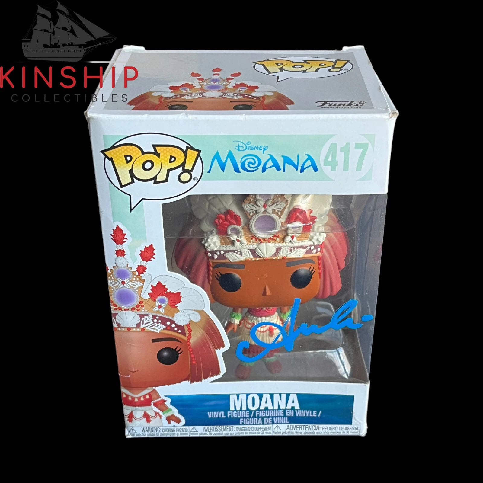 Auli'i Cravalho signed Moana Funko Pop JSA COA #417 Rare Disney Auto Z2128