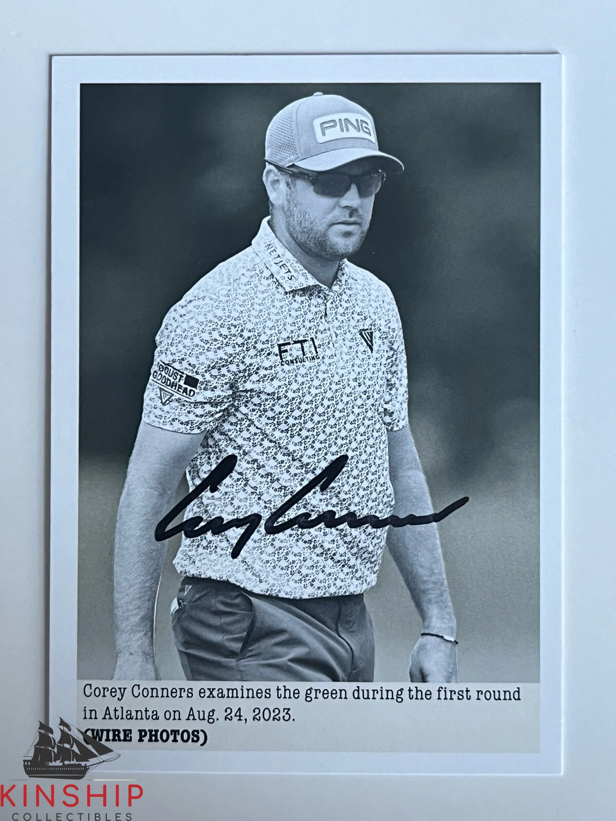 Corey Conners signed 2024 Upper Deck Golf Trading Card PGA Masters Auto R95