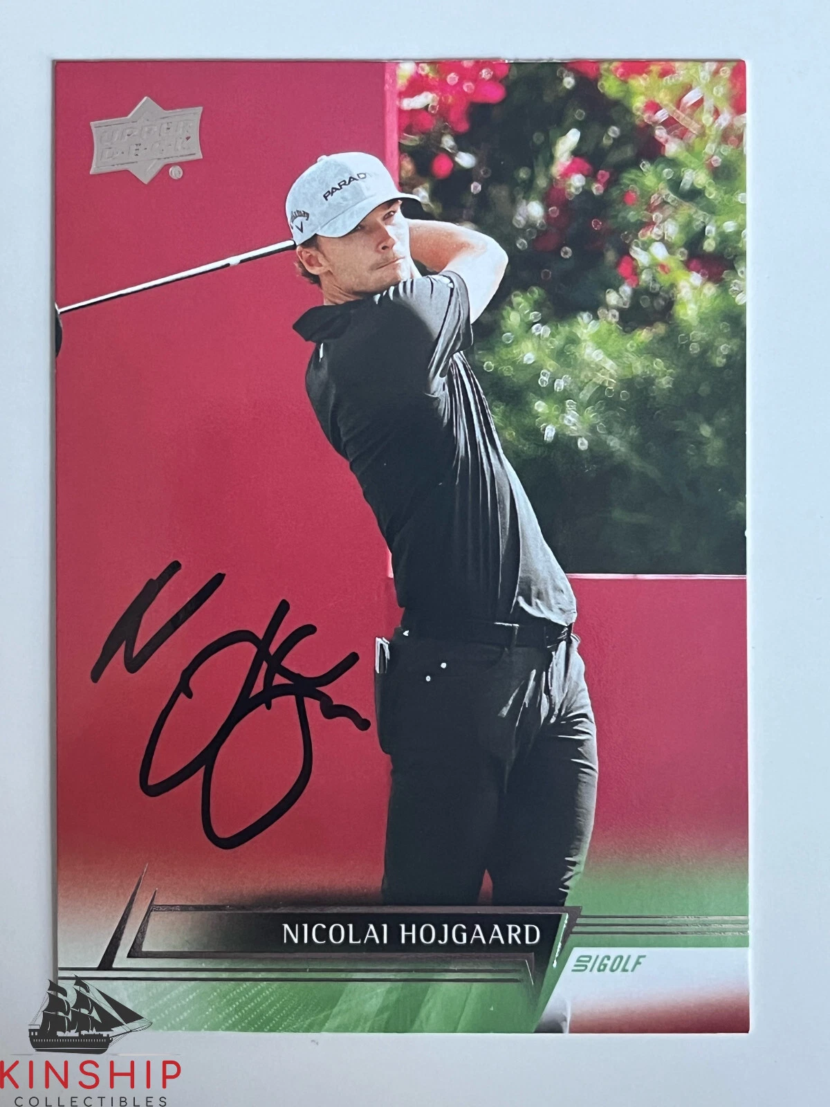 Nicolai Hojgaard signed 2024 Upper Deck Golf Trading Card PGA Masters Auto R107