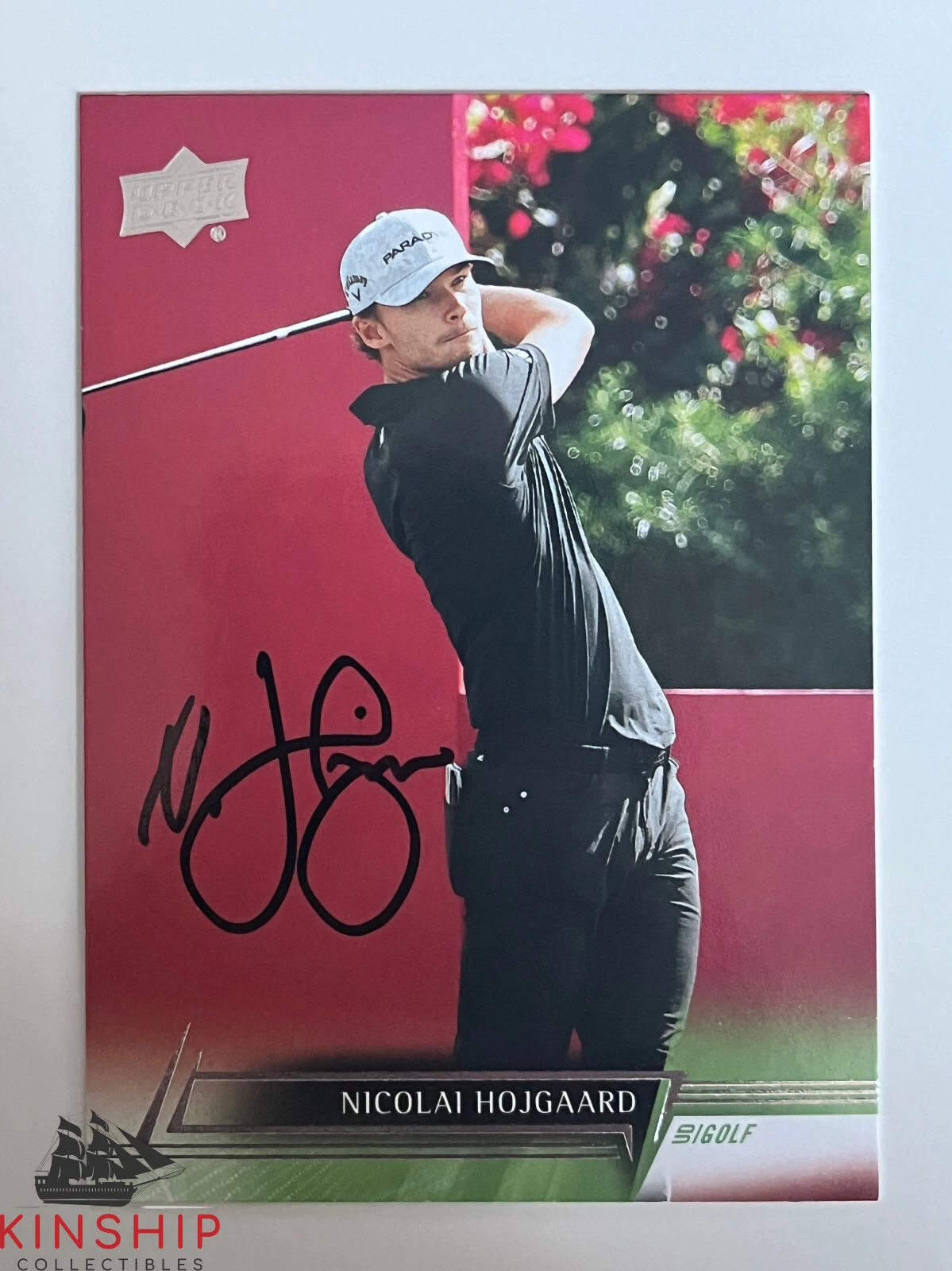 Nicolai Hojgaard signed 2024 Upper Deck Golf Trading Card PGA Masters Auto R110