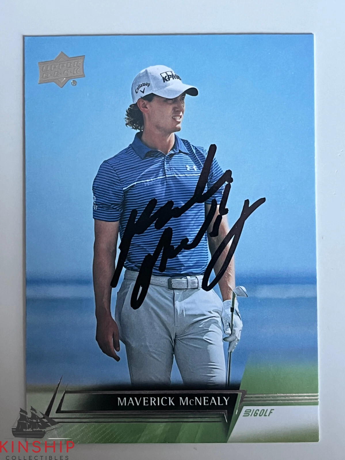 Maverick McNealy signed 2024 Upper Deck Golf Trading Card PGA Masters Auto R111