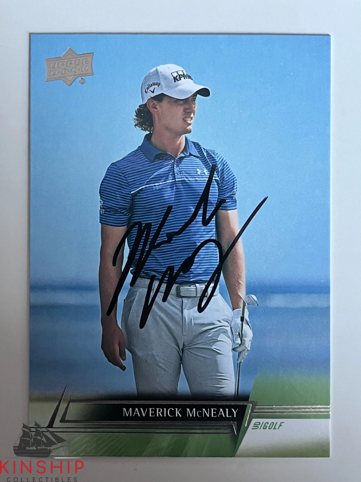 Maverick McNealy signed 2024 Upper Deck Golf Trading Card PGA Masters Auto R114