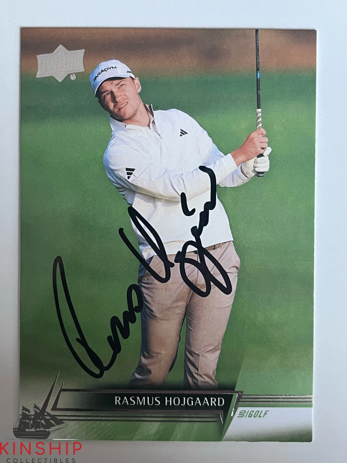 Rasmus Hojgaard signed 2024 Upper Deck Golf Trading Card PGA Masters Auto R118