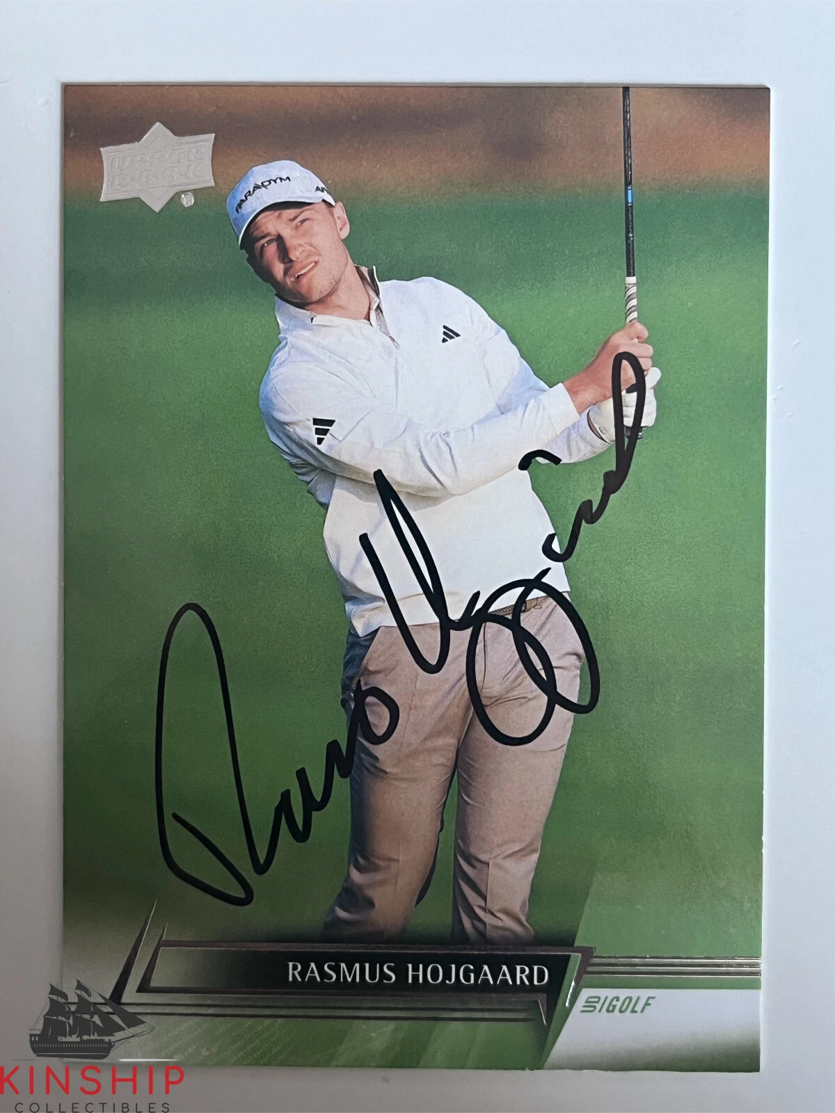 Rasmus Hojgaard signed 2024 Upper Deck Golf Trading Card PGA Masters Auto R119
