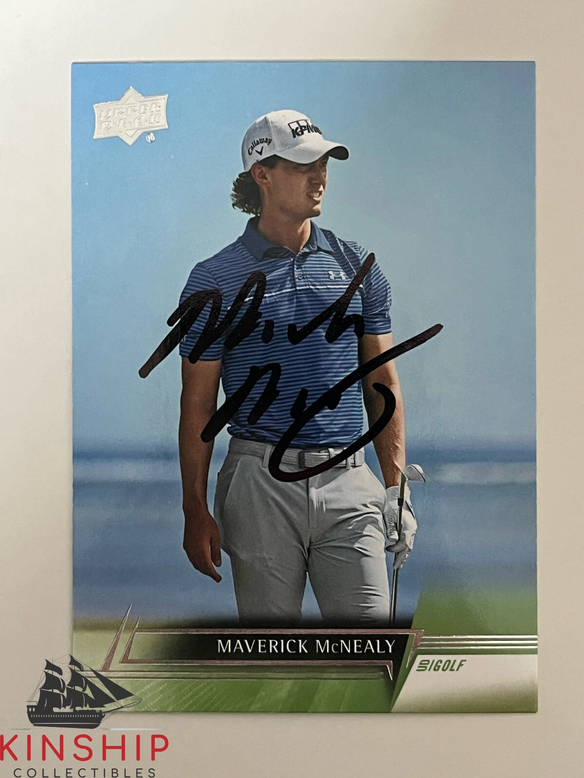 Maverick McNealy signed 2024 Upper Deck Golf Trading Card PGA Masters Auto R112