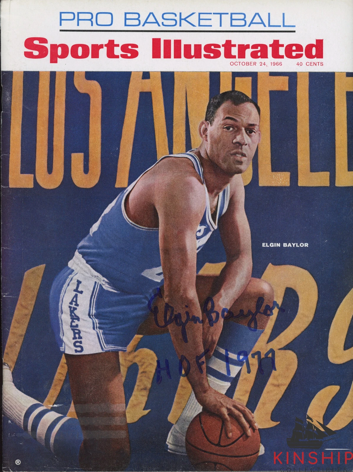 Elgin Baylor signed 1966 Sports Illustrated Magazine Beckett COA HOF Auto E286