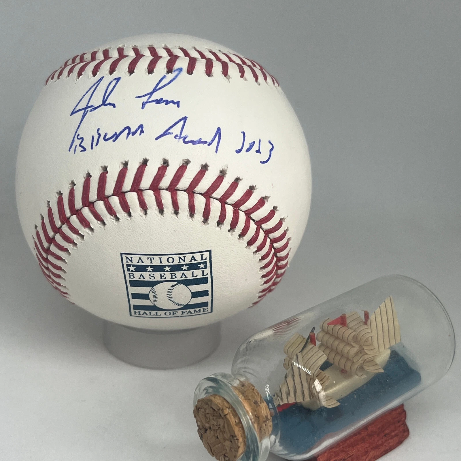 John Lowe signed Rawlings HOF Logo Baseball JSA COA Inscribed BBWAA Spink A3504