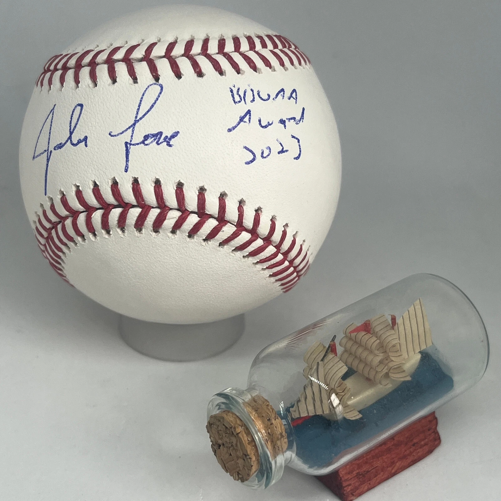 John Lowe signed Rawlings OML Baseball JSA COA Inscribed BBWAA HOF Spink A3503