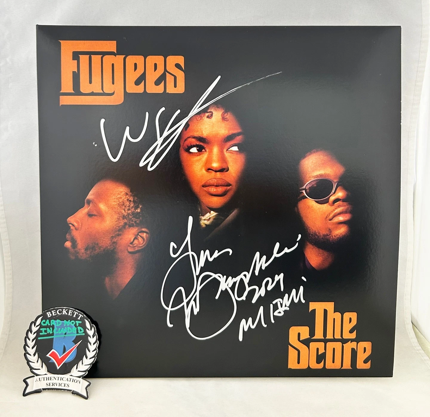 Lauryn Hill and Wyclef Signed LP Vinyl The Fugees The Score Beckett BAS 6 COA
