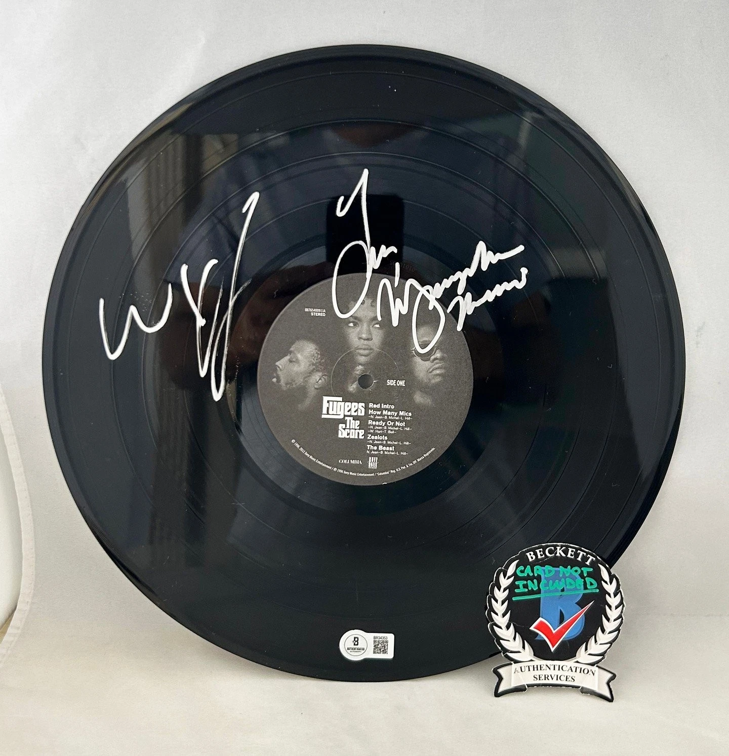 Lauryn Hill and Wyclef Signed LP Vinyl The Fugees The Score Beckett BAS COA