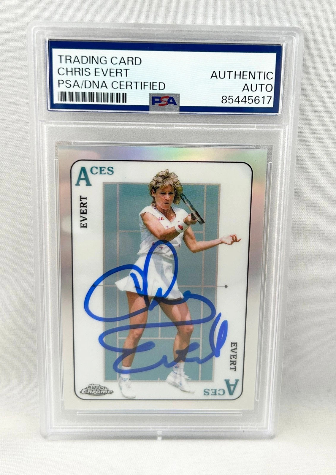 Chris Evert Signed Card 2021 Topps Chrome #ACE-15 PSA/DNA COA