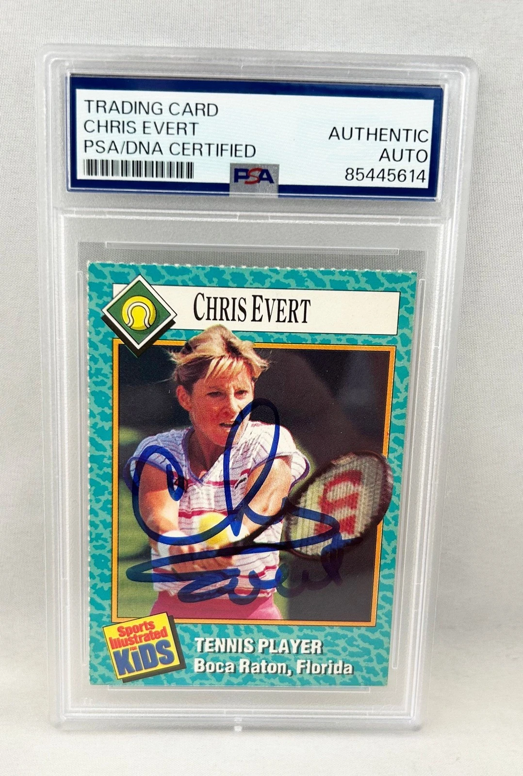 Chris Evert Signed Rookie Card SI Kids #10/89 PSA/DNA COA