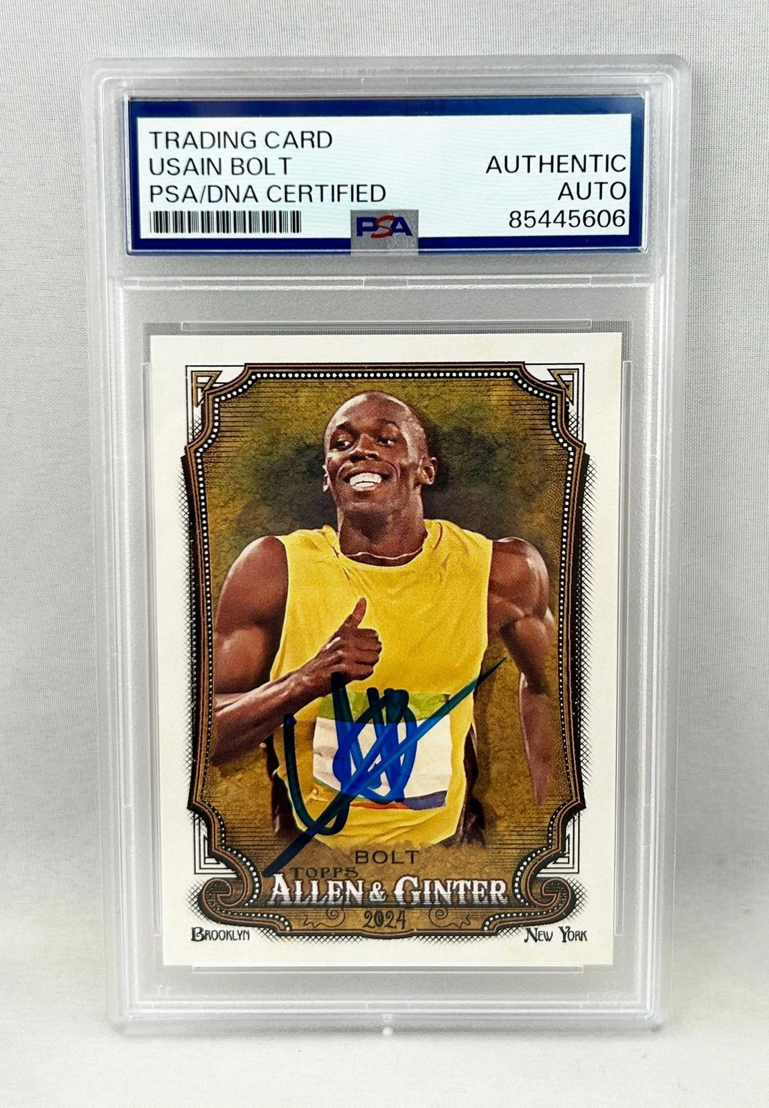 Usain Bolt Signed Card 2024 Allen & Ginter #208 PSA/DNA 6 COA