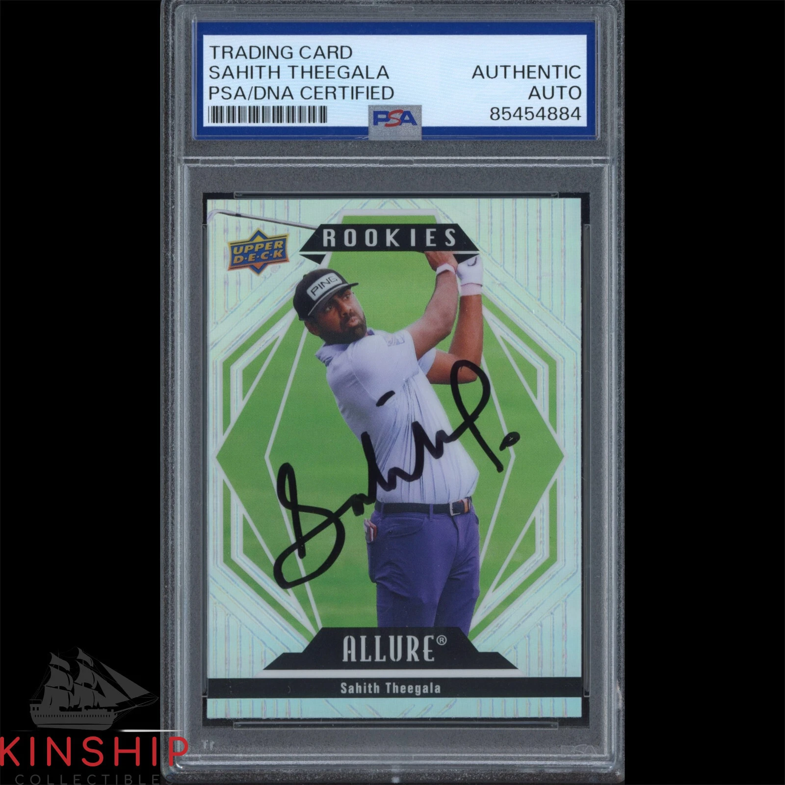 Sahith Theegala signed 2024 Upper Deck Card PSA DNA Slabbed Masters Auto C3869