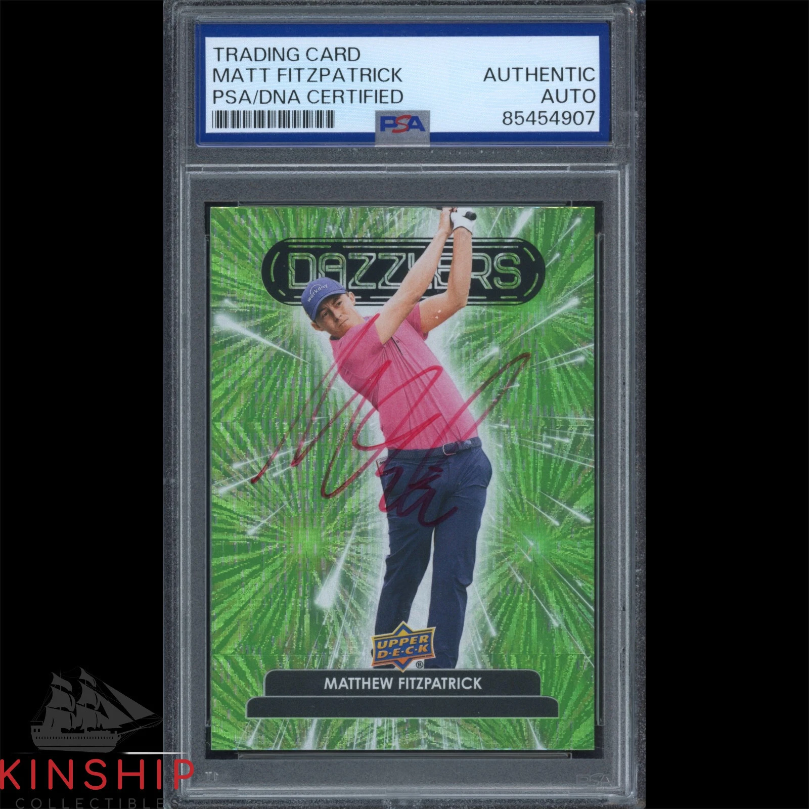 Matt Fitzpatrick signed 2024 Upper Deck Dazzlers Card PSA DNA Slab Golf C3863