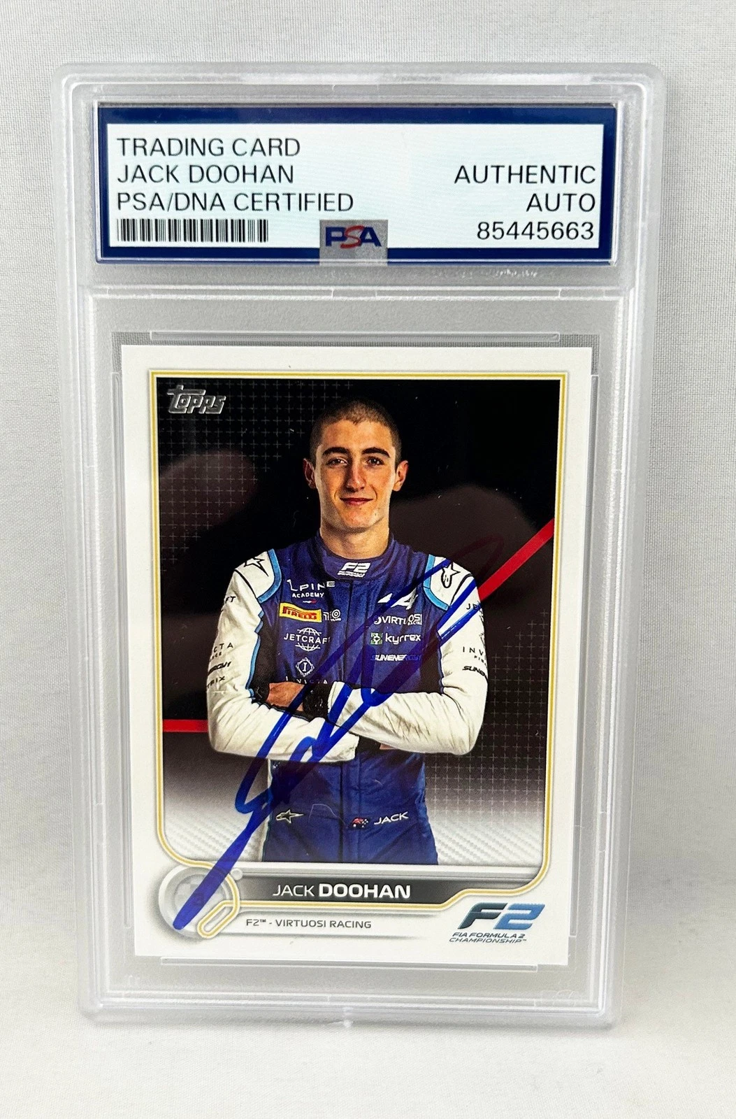 Jack Doohan Signed Rookie Card 2022 Topps Formula 1 #79 PSA/DNA COA