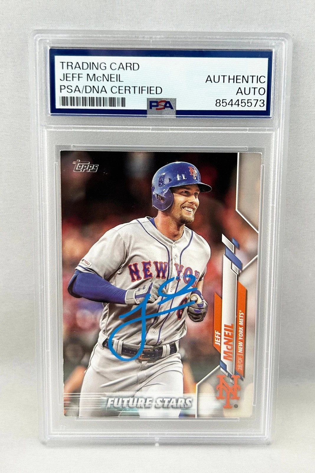Jeff McNeil Signed Rookie Card 2020 Topps Future Stars #48 PSA/DNA COA