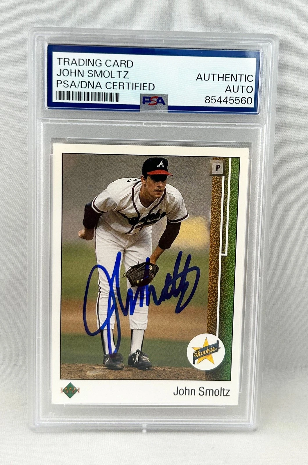 John Smoltz Signed Rookie Card 1989 Upper Deck #17 PSA/DNA COA