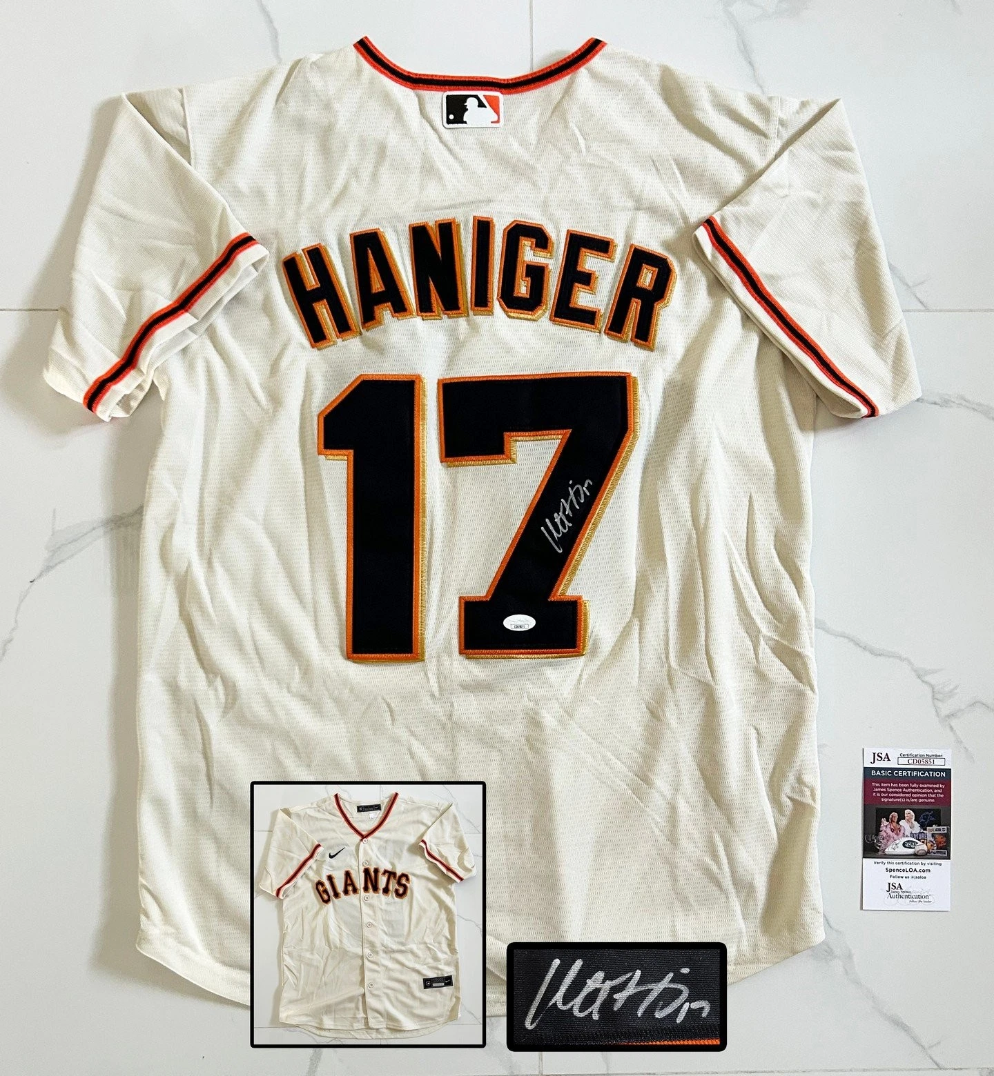 Mitch Haniger Signed Jersey San Francisco Giants JSA COA