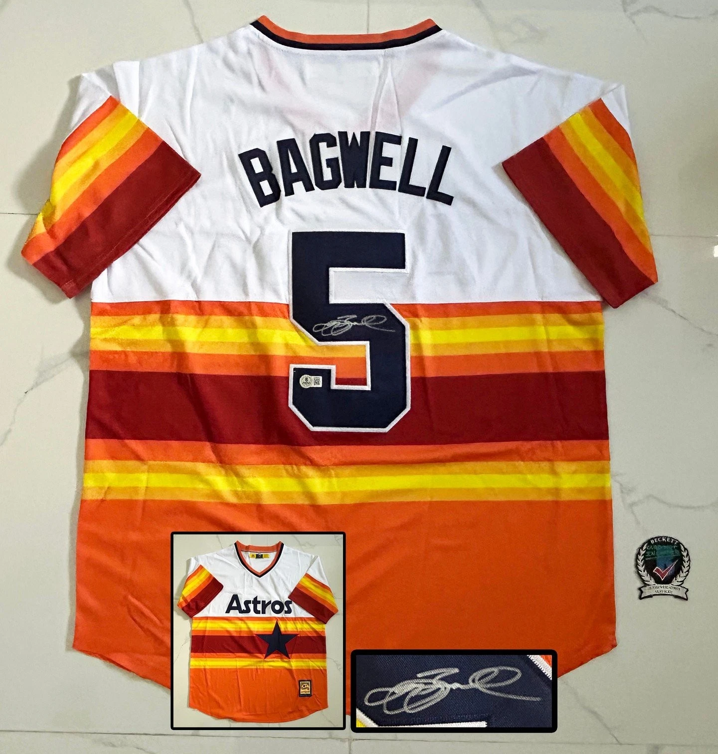 Jeff Bagwell Signed Jersey Houston Astros Beckett BAS COA