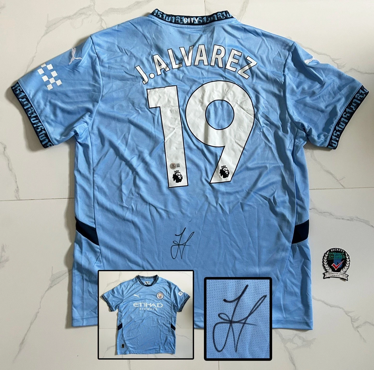 Julian Alvarez Signed Jersey FC Manchester City Beckett BAS 1 COA