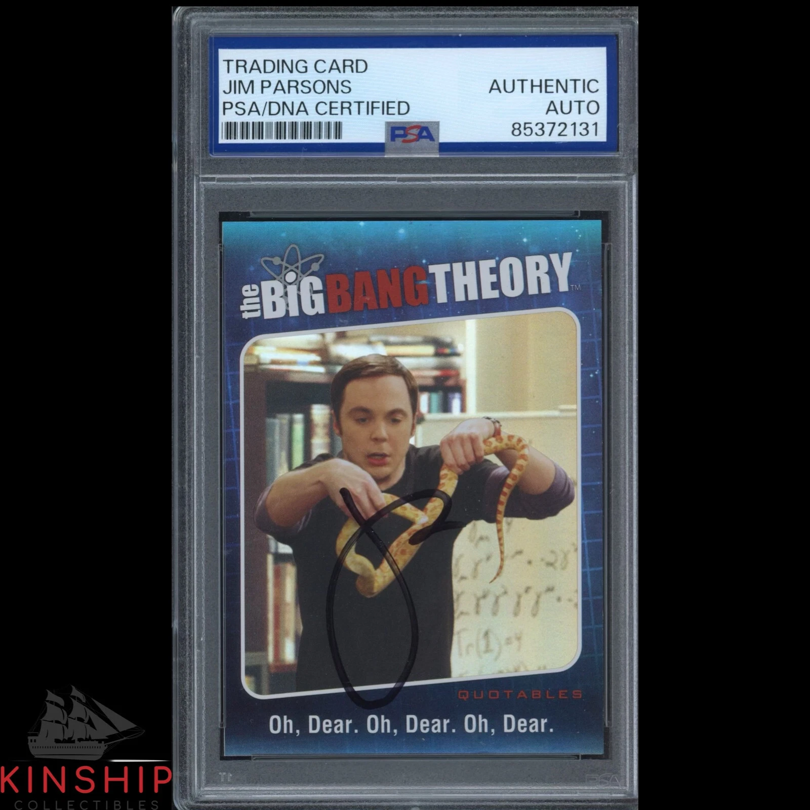Jim Parsons signed Big Bang Theory Trading Card PSA DNA Slabbed Auto C3897
