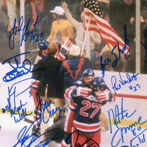 1980 OLYMPIC HOCKEY HAND SIGNED 8x10 PHOTO+COA 11 SIGNED JIM CRAIG+ERUZIONE