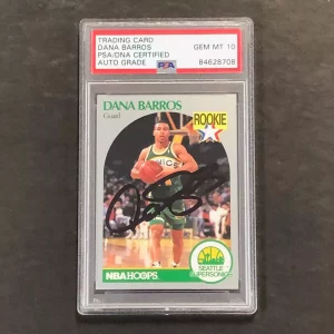 1990 NBA Hoops #274 Dana Barros Signed Card AUTO PSA/DNA Slabbed Supersonics