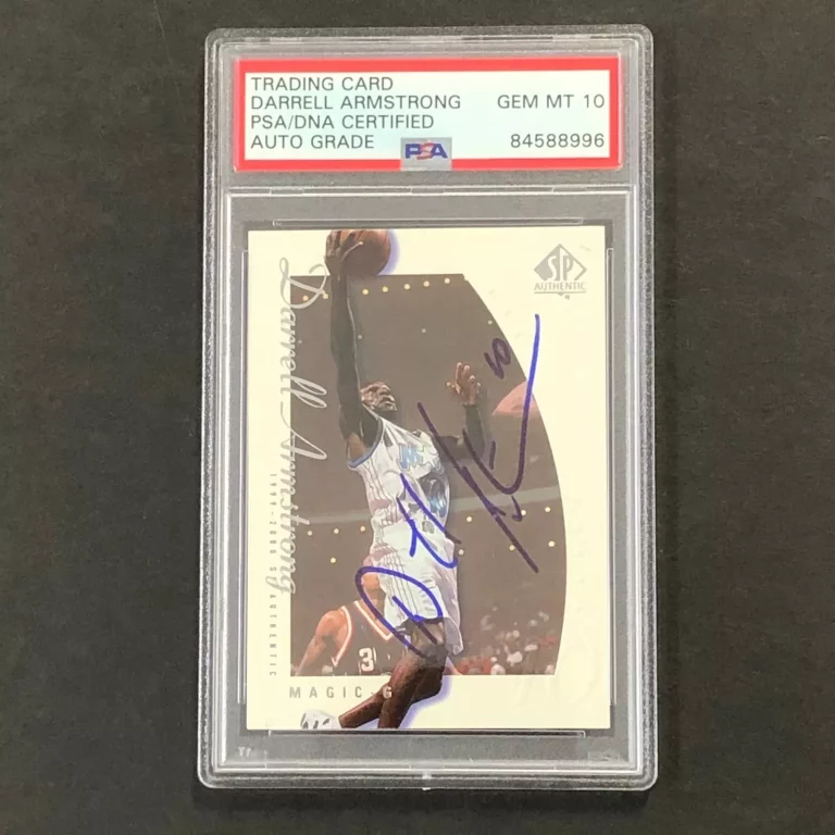 1999-00 SP AUTHENTIC #57 DARRELL ARMSTRONG SIGNED CARD AUTO 10 PSA SLABBED MAGIC COLLECTIBLE MEMORABILIA