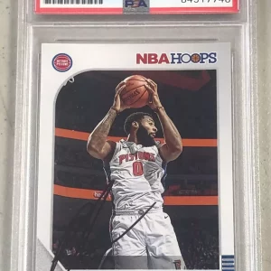 2019-20 NBA Hoops #54 Andre Drummond Signed Card AUTO PSA Slabbed Pistons