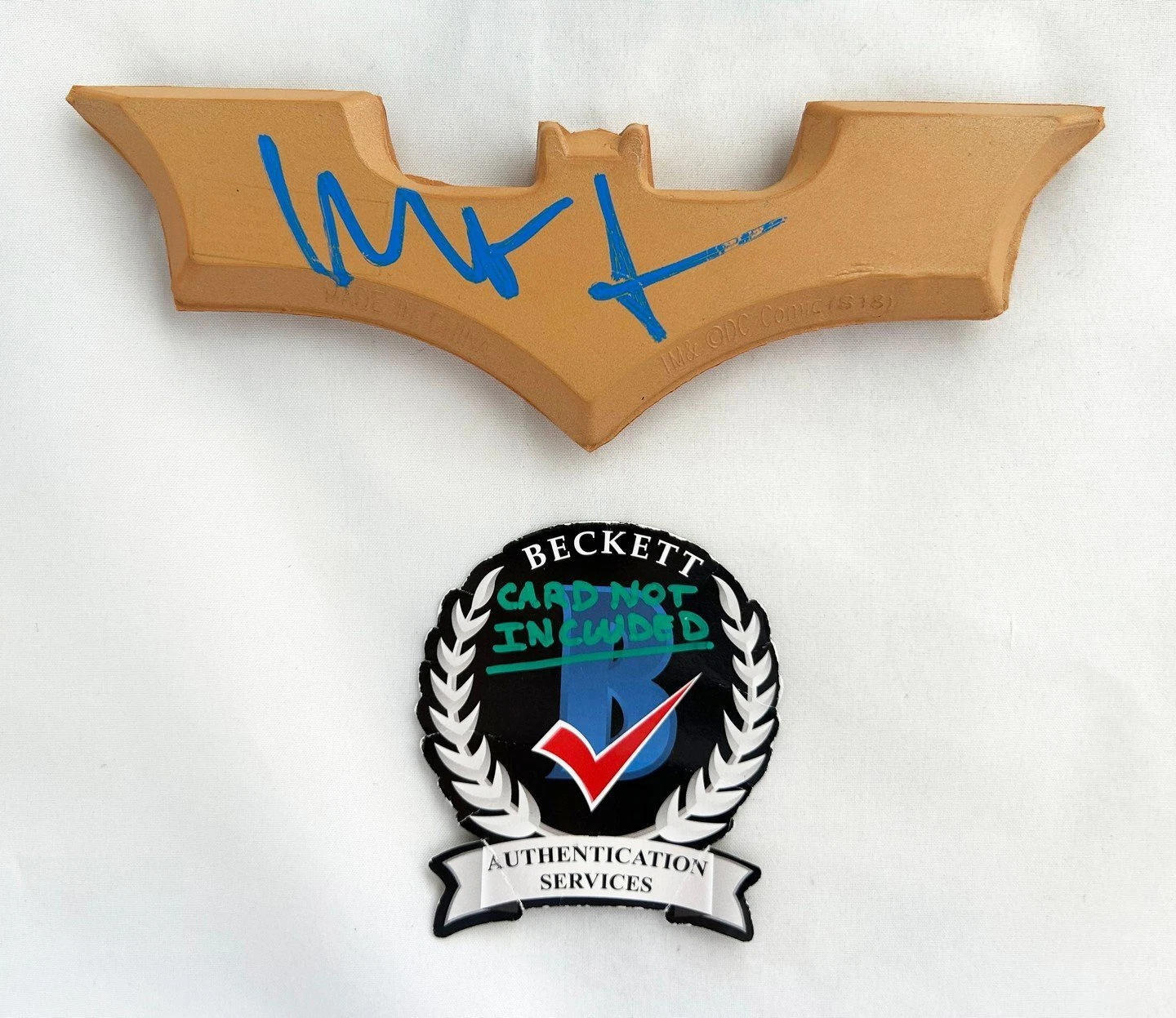 Christian Bale Signed Batarang Batman Beckett BAS 2 COA