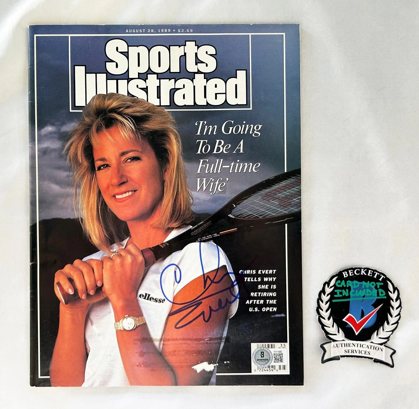 Chris Evert Signed Magazine SI Sports Illustrated Beckett BAS COA
