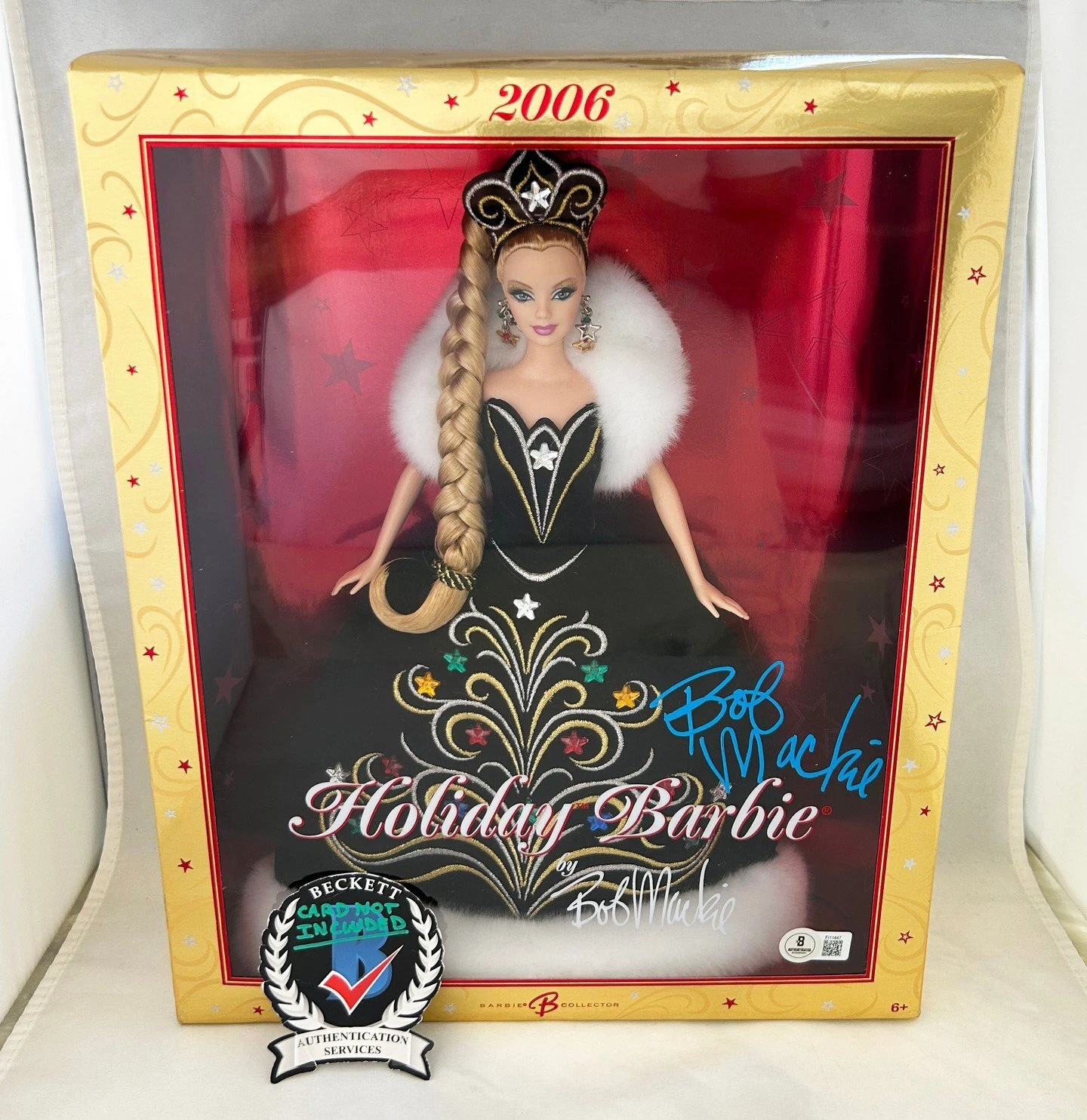Bob Mackie Signed 2006 Holiday Barbie Beckett BAS COA